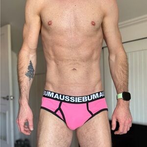 AussieBum Men's Pink Briefs